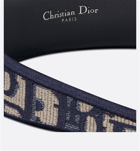 Dior Oblique Dior Band Headband Navy Blue Embroidery .